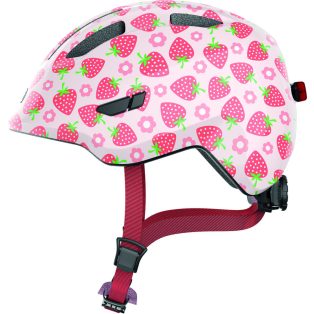   ABUS kerékpáros gyerek sisak Smiley 3.0 LED, In-Mold, rose strawberry, S (45-50 cm)