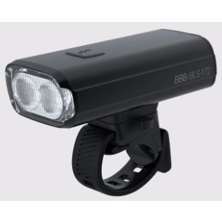   BBB Cycling kerékpáros első lámpa BLS-172 StrikeDuo, 1600 lumen, 7 mód, USB-C tölthető 5200 mAh akku, gumis felfogatással, távirányító kompatibilis (BLS-179)